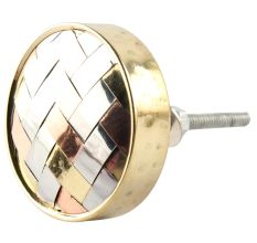Silver Round Metal And Wood Cabinet Knobs Online